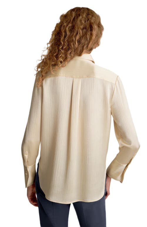 M.m.lafleur Tatum Plisse Shirt In Neutral