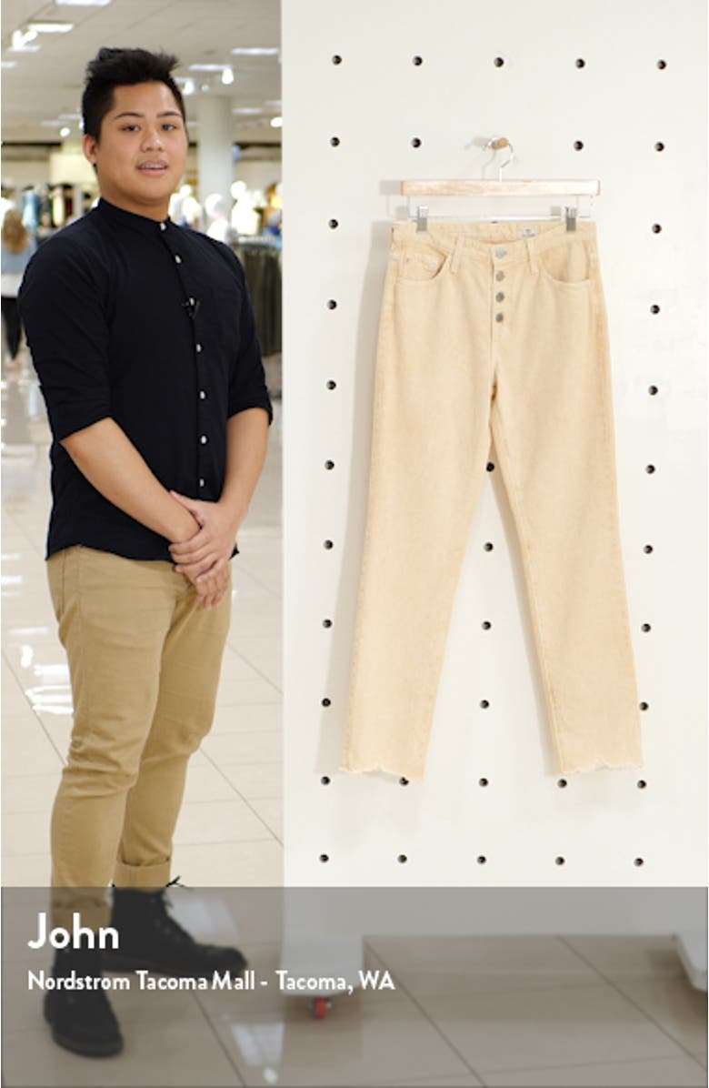 The Isabelle Women's High Waist Raw Hem Straight Leg Jeans, sales video thumbnail