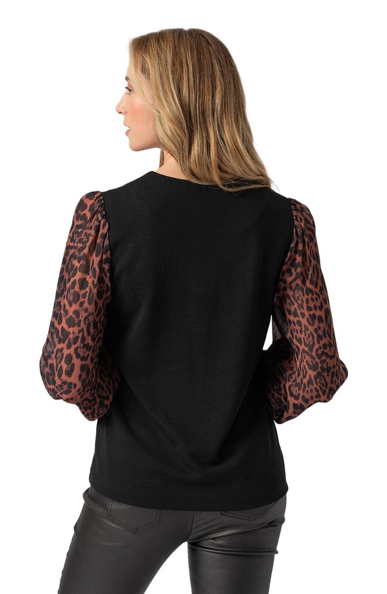 Saint + Sofia Esme Zip Up Top, Alternate, color, Leopard