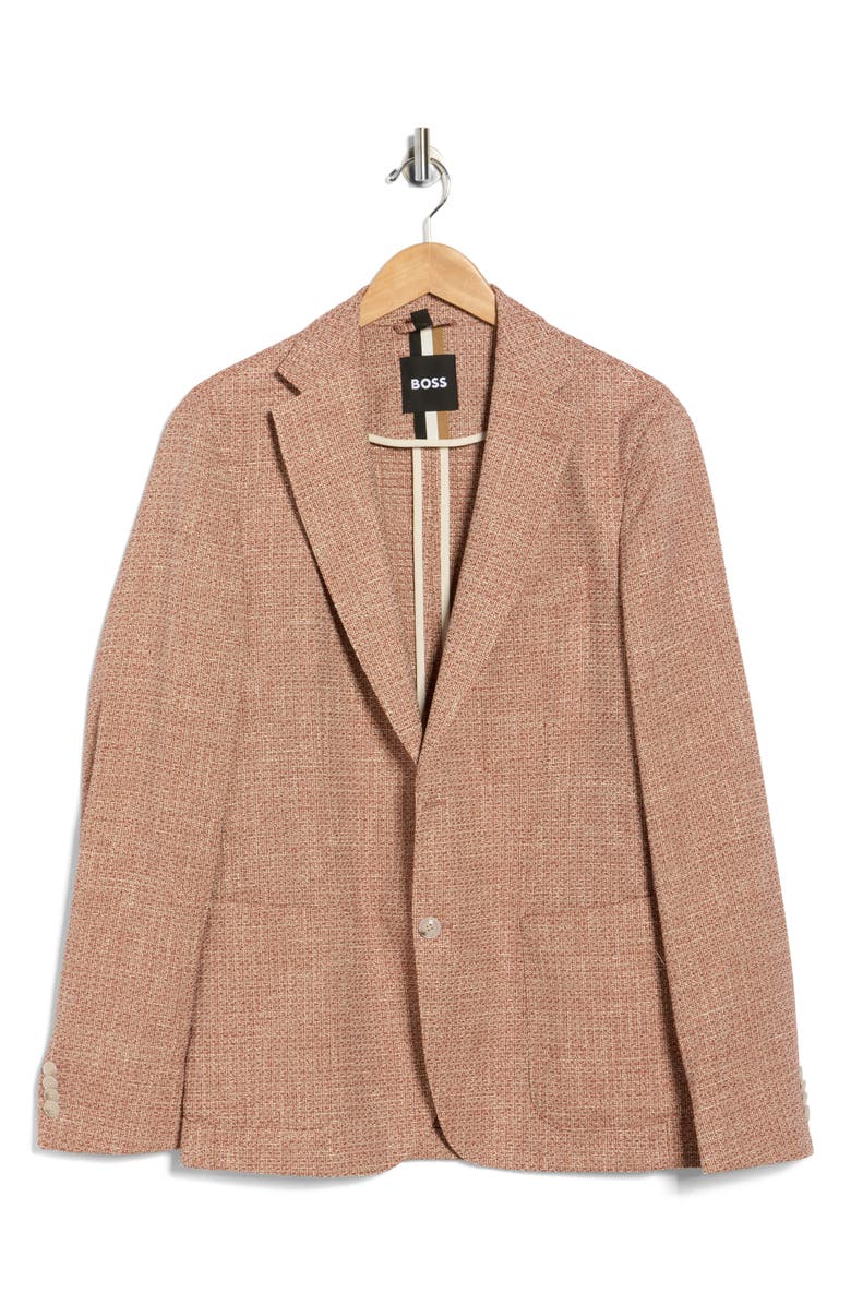 BOSS Hanry Dark Orange Cotton & Wool Blend Sport Coat, Alternate, color, Dark Orange