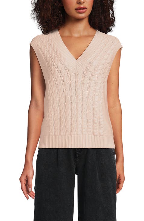 Drifter Modern Cable V Neck Vest Sweater