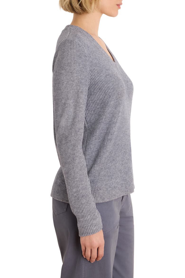Soft Waffle Thermal V-Neck Top, Alternate, color, SLATE