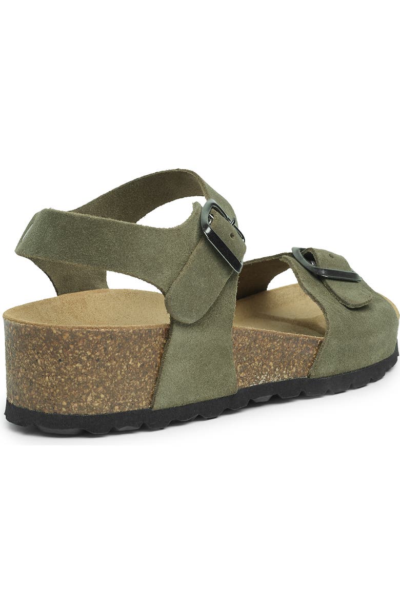 Celtic & Co. Low Wedge Dbl Buckle Sandal, Alternate, color, Olive