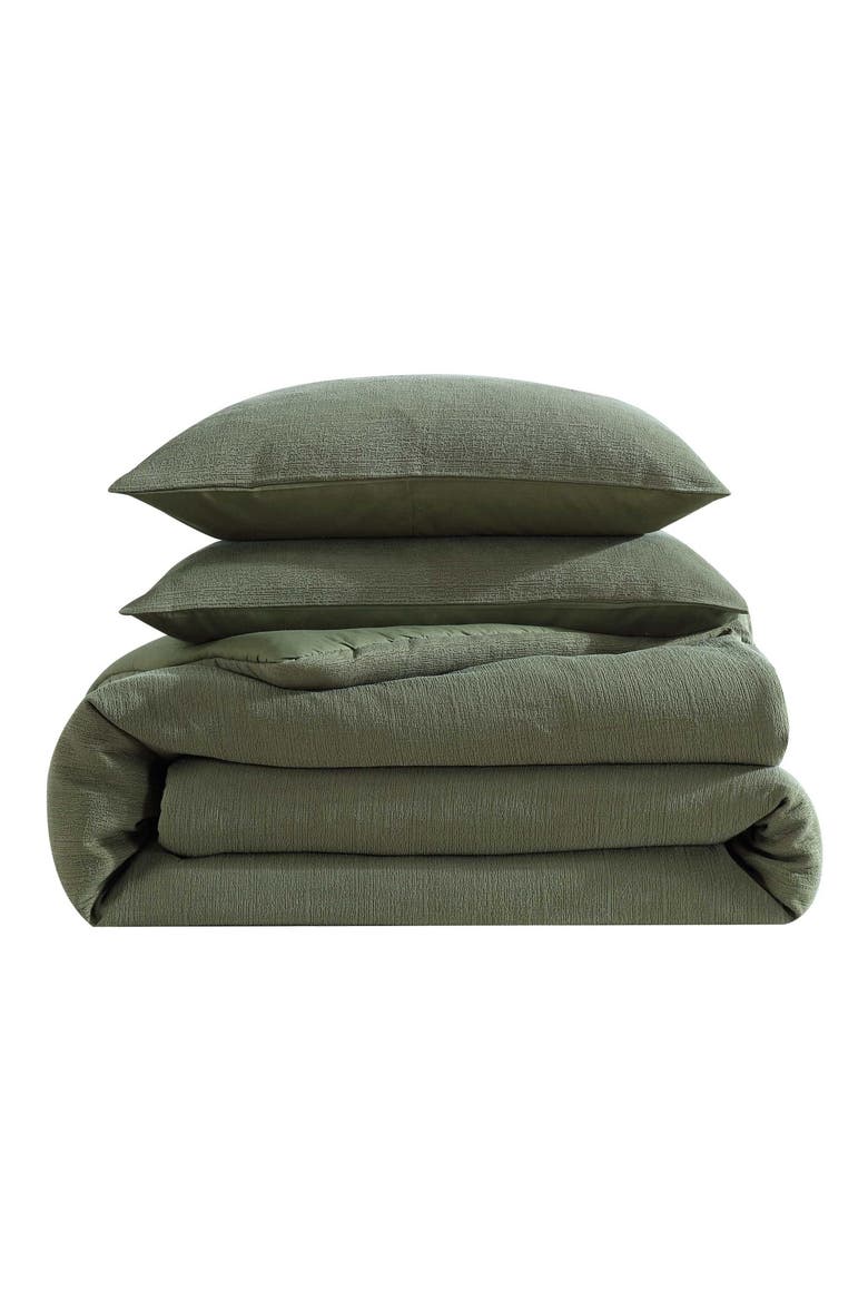Carved Lines Matelassé Comforter & Sham Set, Main, color, MEDIUM / DARK GREEN