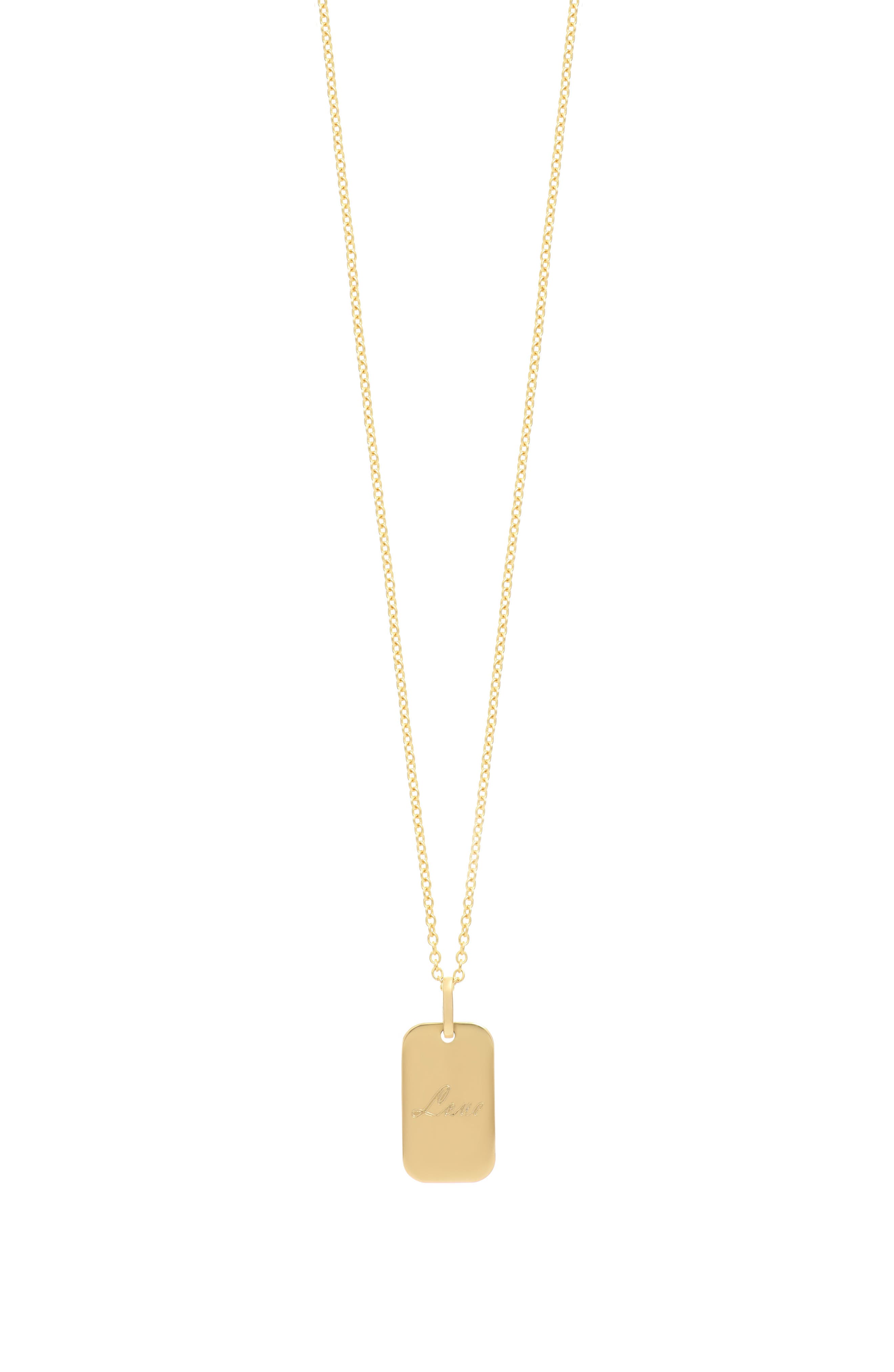 Bony Levy 14K Gold Engravable Mini Modern Tag Pendant Necklace ...