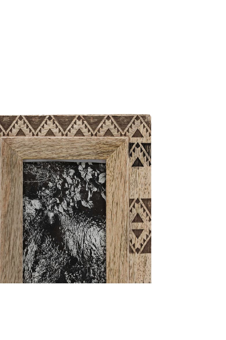4x6 Brown Western Picture Frame Mango Wood MDF & Glass, Alternate, color, Brown