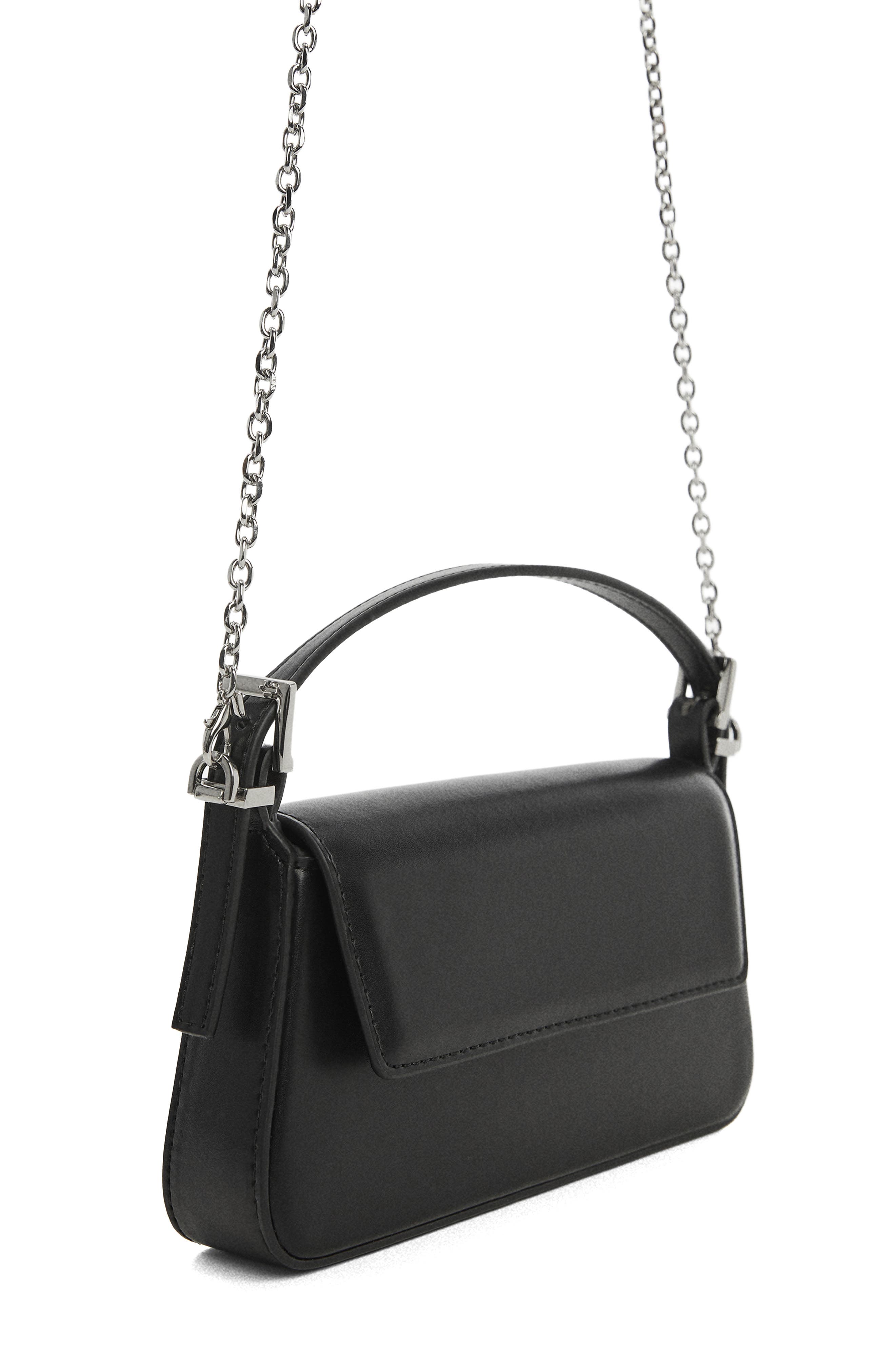 MANGO Faux Leather Top Handle Bag, Alternate, color, 