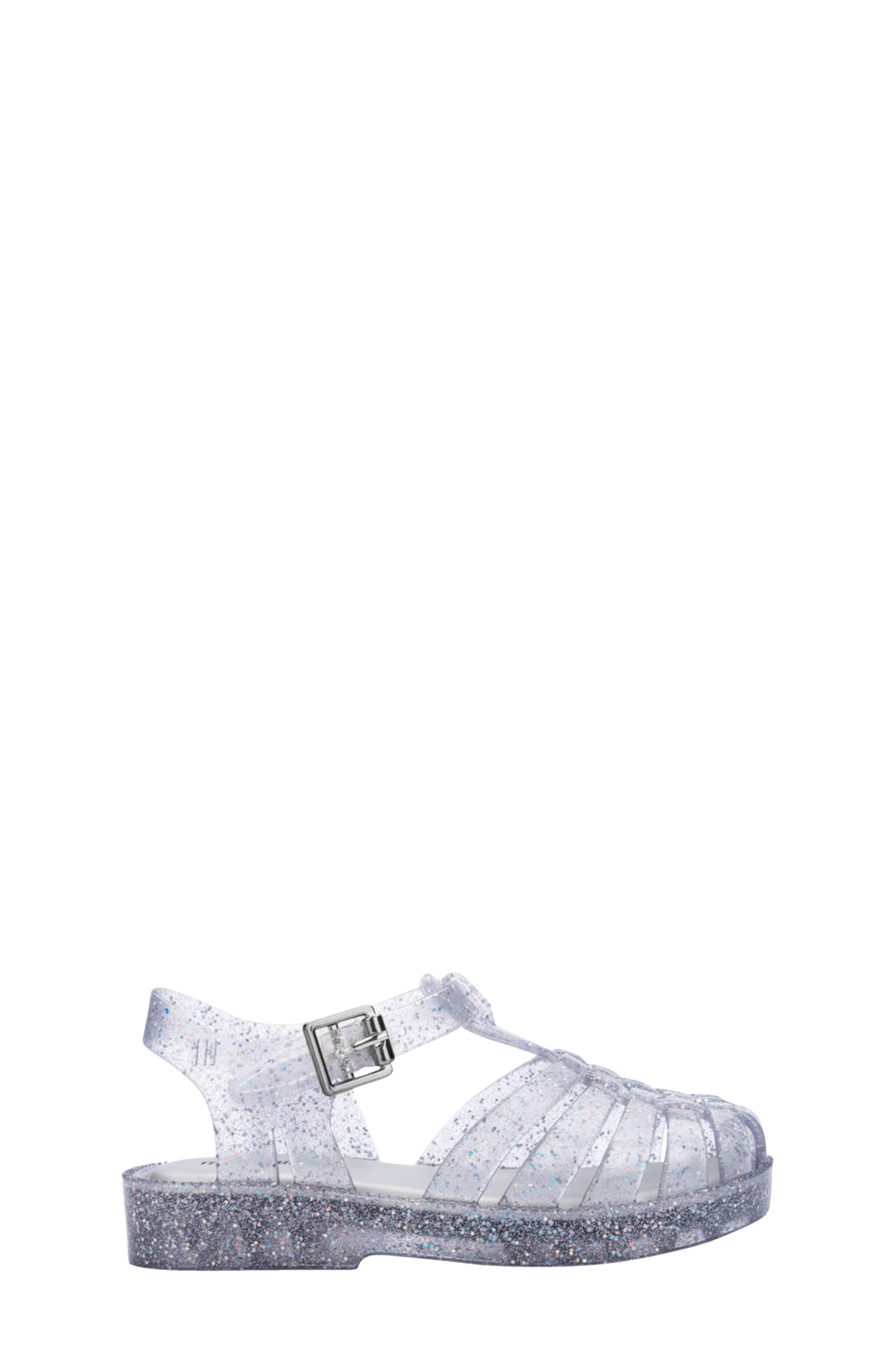 Mini Melissa Kids Mini Posses Sandal, Alternate, color, Pink Silver Glitter