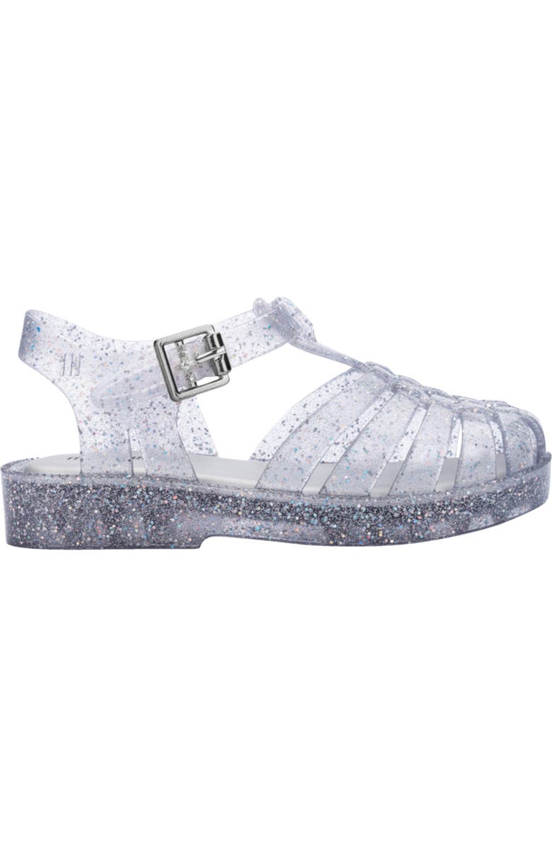 Mini Melissa Kids Mini Posses Sandal, Alternate, color, Pink Silver Glitter