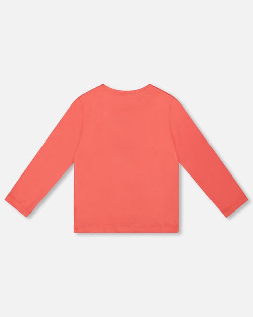 Deux Par Deux Organic Cotton T-shirt With Cupcake In Orange
