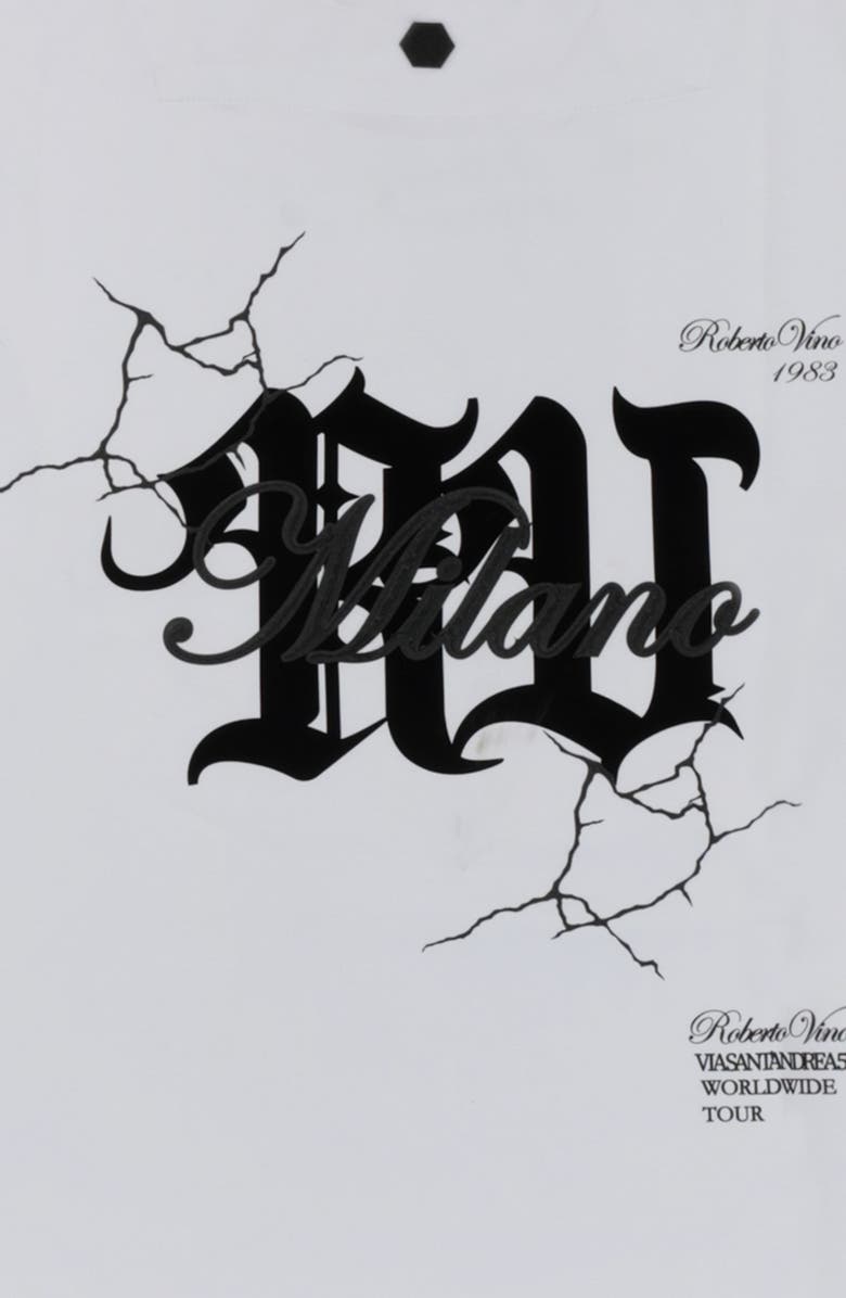 Roberto Vino RV Cracks Slim fit Tee, Alternate, color, White