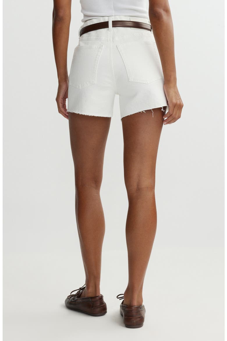 Zoie High Rise Raw Hem Relaxed Denim Shorts, Alternate, color, WHITE
