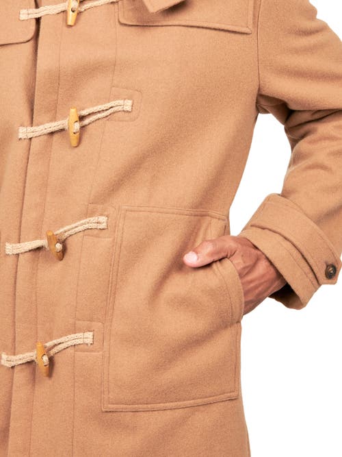 Construct Solid Wool Toggle Coat In Khaki