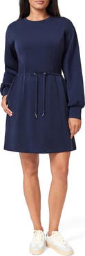 Scotch & Soda Long Sleeve Drawstring Waist Minidress