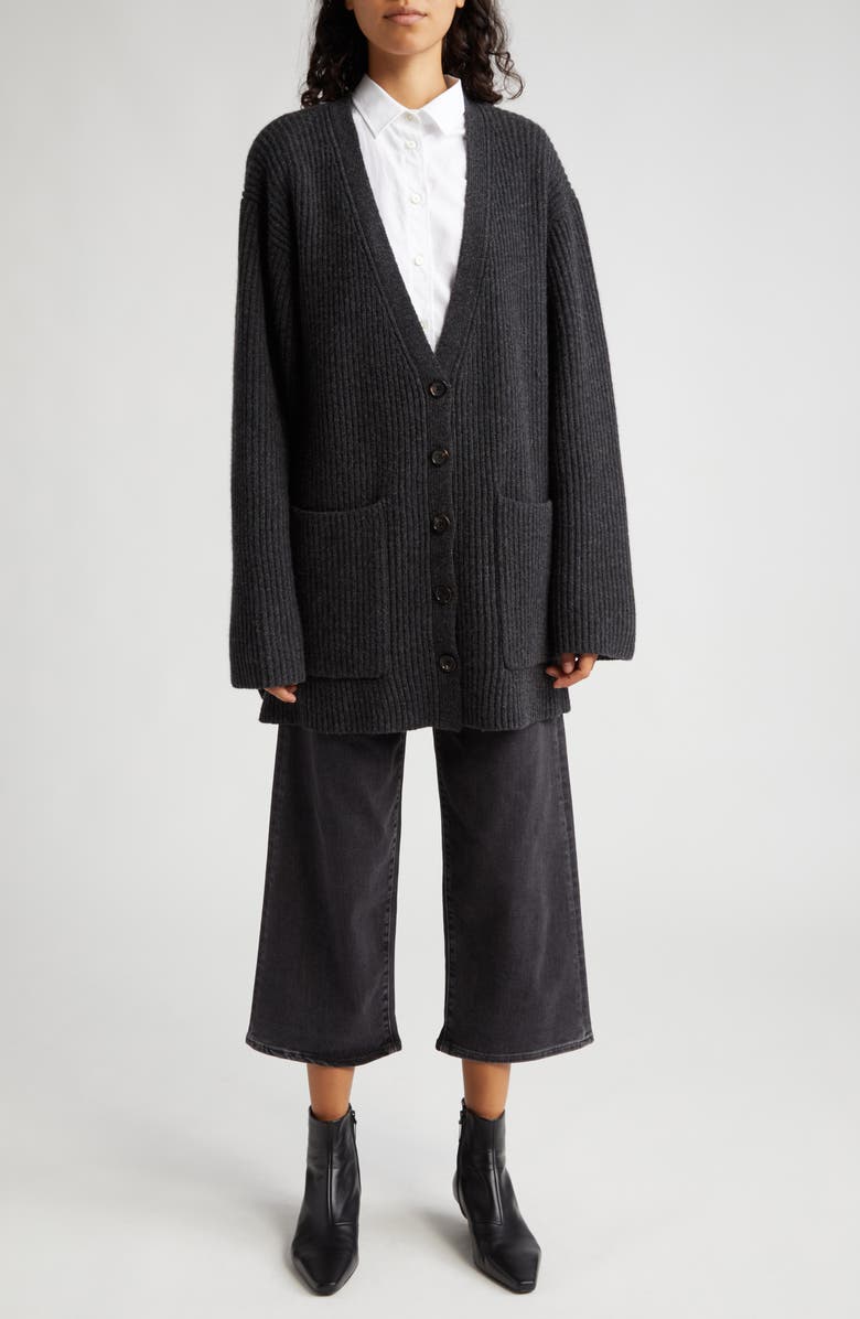 TOTEME High Waist Crop Flare Jeans, Alternate, color, Grey Wash