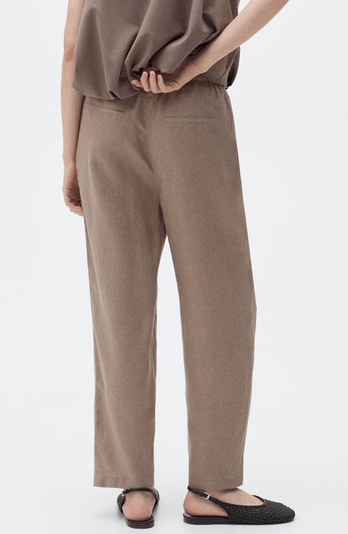 MANGO MANGO LINEN DRAWSTRING PANTS