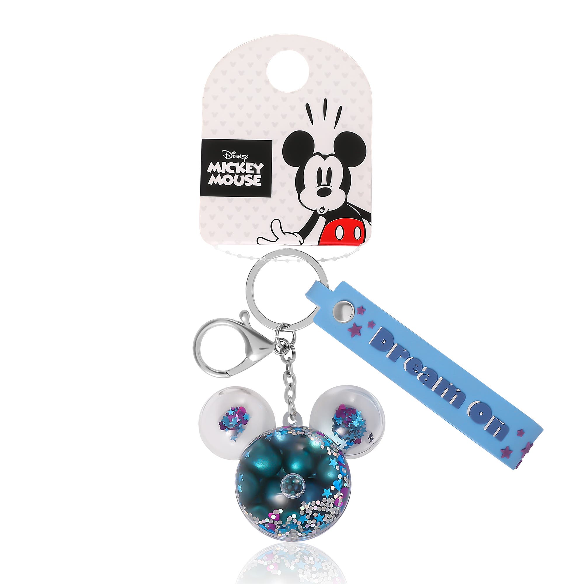 Disney Mickey Mouse Shaped Liquid Keychain, Alternate, color, Blue