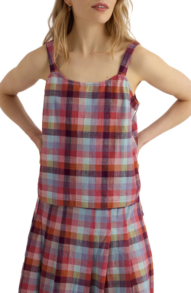 Seasalt Cornwall Hare's Tail Check Organic Cotton Tank, Main, color,