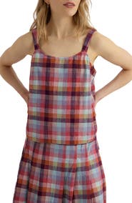 Seasalt Cornwall Hare's Tail Check Organic Cotton Tank