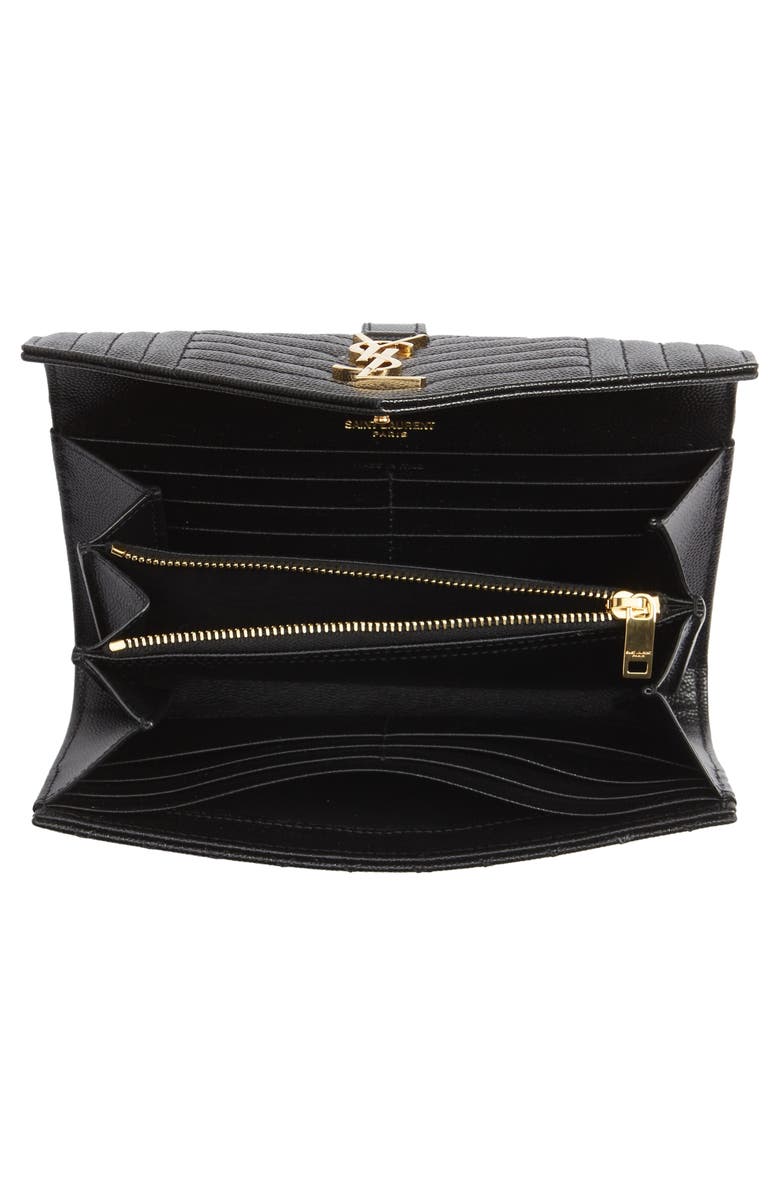 Saint Laurent Monogram Matelassé Leather Envelope Wallet, Alternate, color,