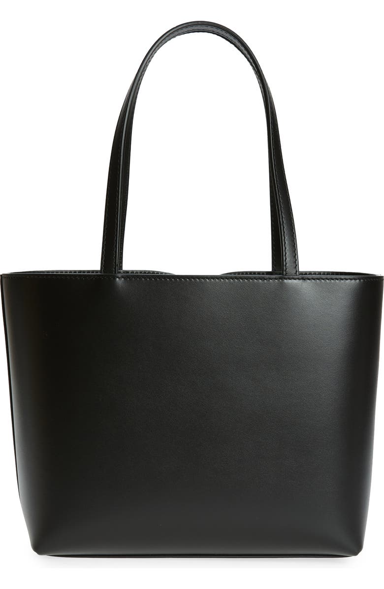 Dolce&Gabbana Small DG Logo Leather Tote, Alternate, color, Black