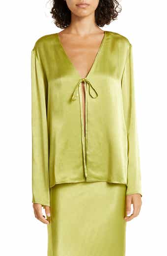 JASON WU Tie Front Satin Blouse