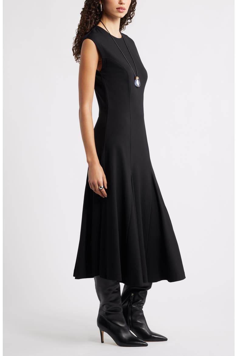 Princess Seam Fit & Flare Dress, Alternate, color, BLACK