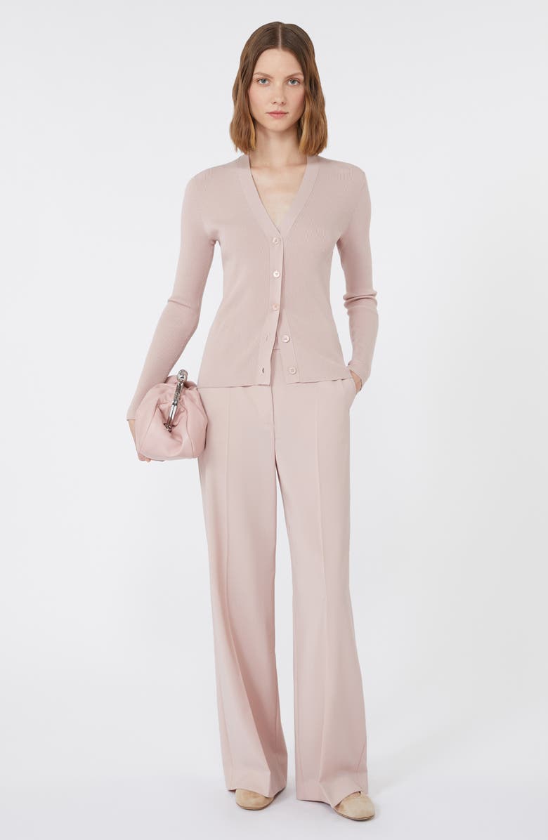 Weekend Max Mara Gabriel Rib Cardigan, Alternate, color, Powder