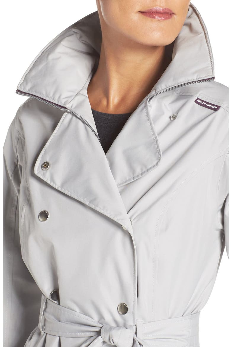'Welsey' Insulated Waterproof Trench Coat, Alternate, color, LIGHT GREY