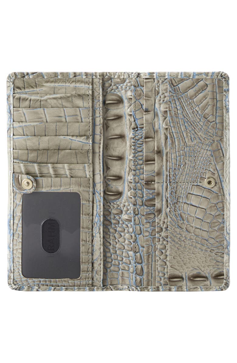 Brahmin 'Ady' Croc Embossed Continental Wallet, Alternate, color, Mindful Grey