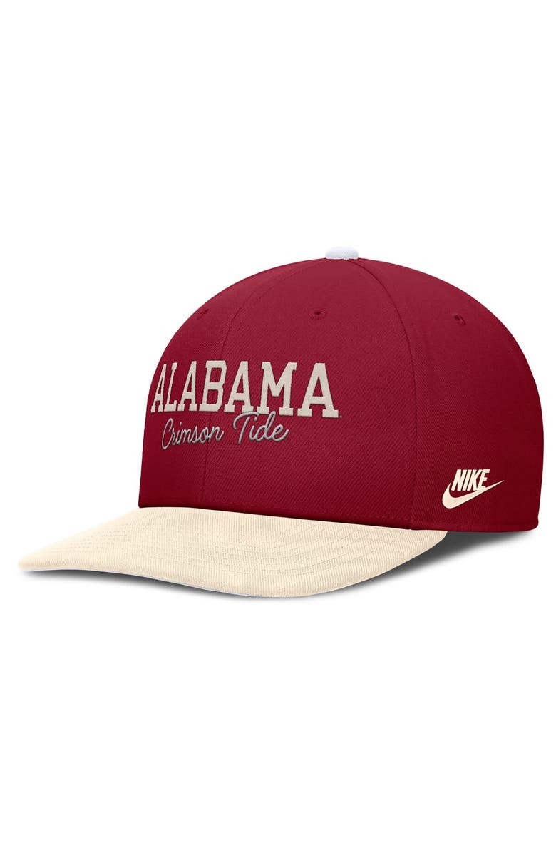 Nike Men's Nike Crimson/Cream Alabama Crimson Tide Pro Legacy Script Snapback Hat, Alternate, color, Crimson