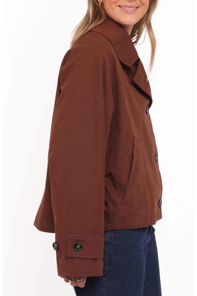 Notion Cotton Twill Crop Trench Coat, Alternate, color, ESPRESSO