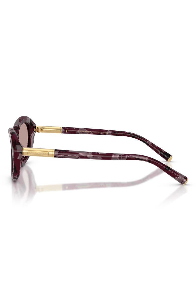 Dolce&Gabbana 54mm Oval Sunglasses, Alternate, color, Pearl Havana Purple / Brown