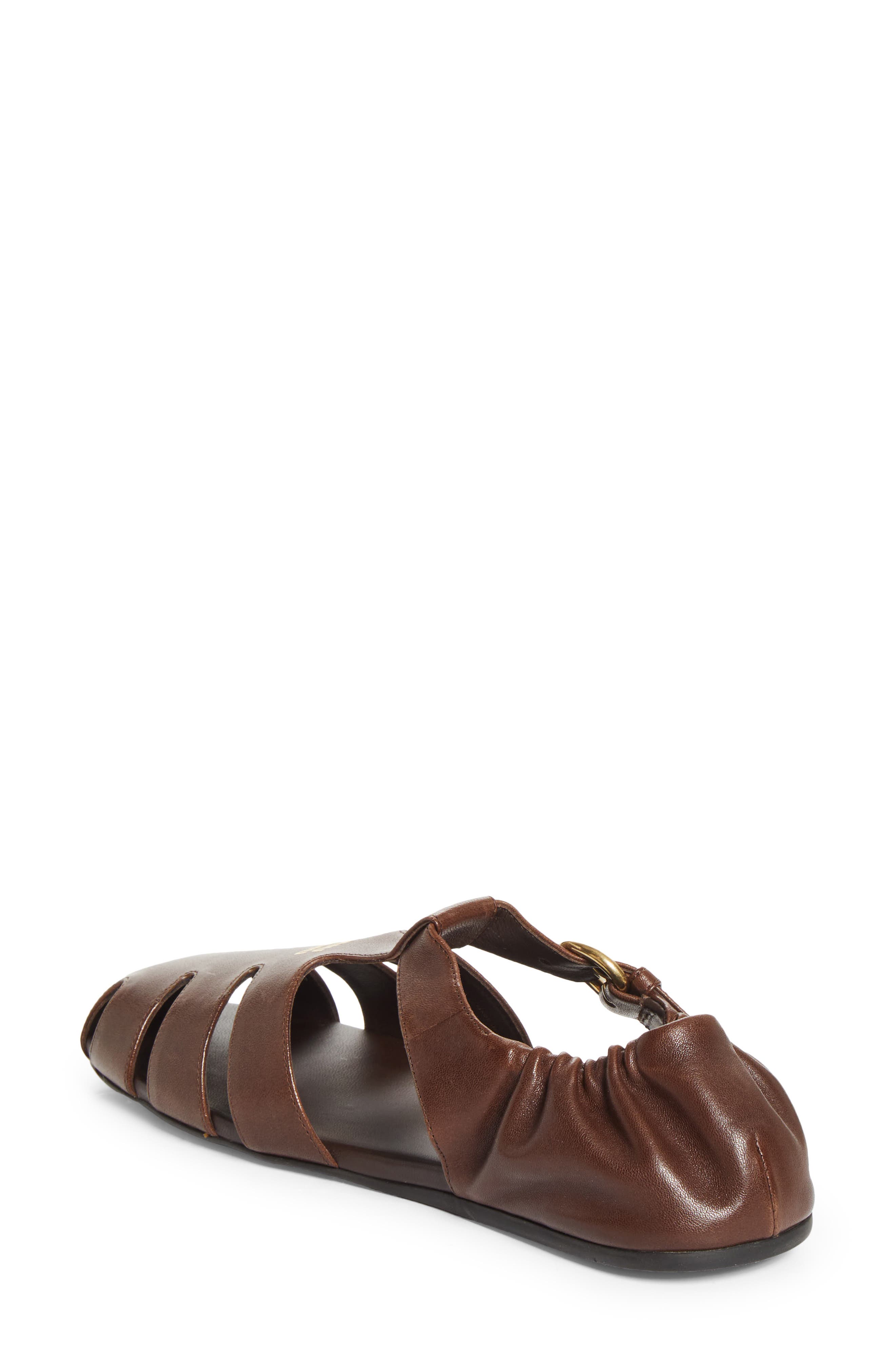 Miu Miu Ruches Fisherman Sandal, Alternate, color, 