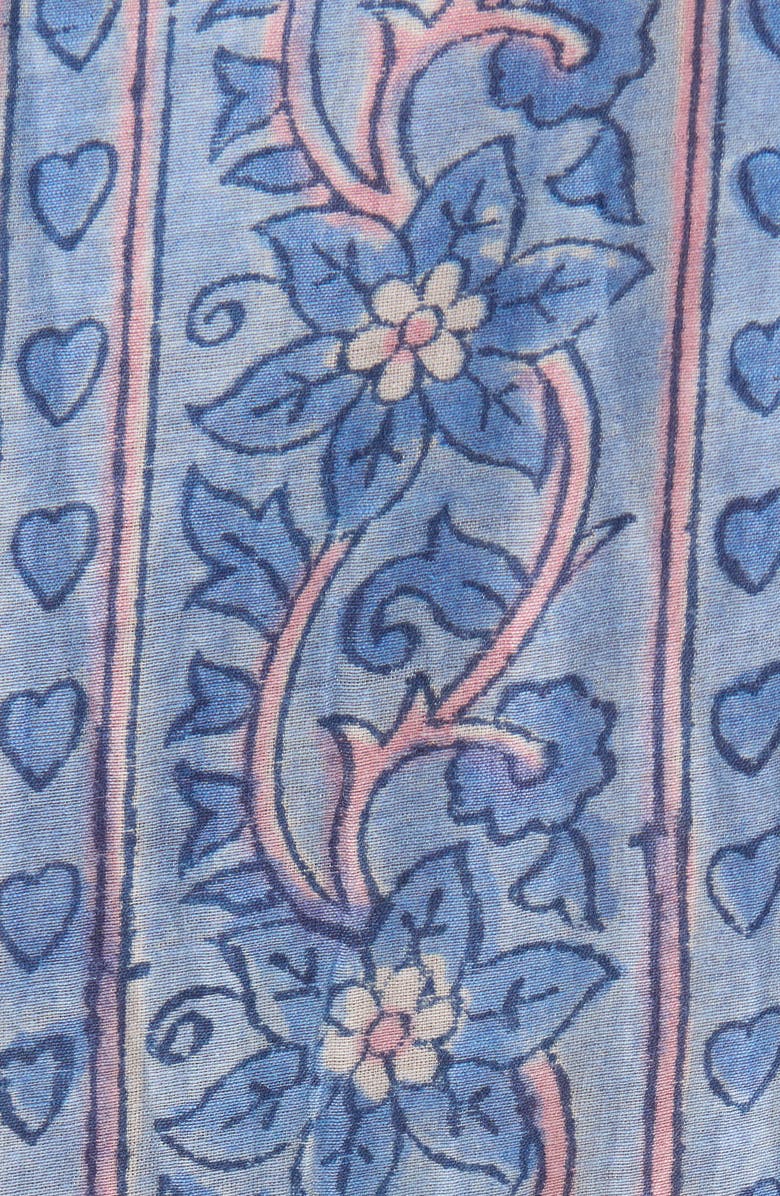 ALICIA BELL Cotton & Silk Voile Caftan, Alternate, color, Light/ Pastel Blue