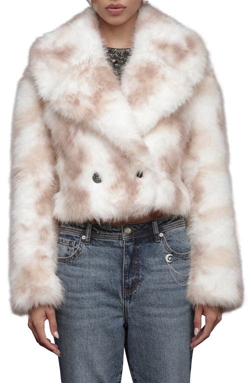 Avec Les Filles Stripe Faux Fur Crop Jacket In Multi