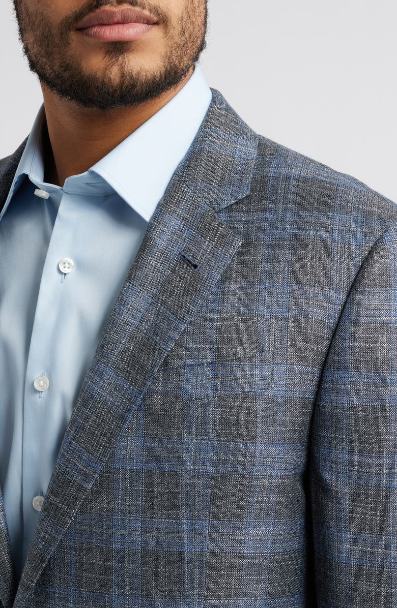 Emporio Armani Plaid Sport Coat, Alternate, color, Grey