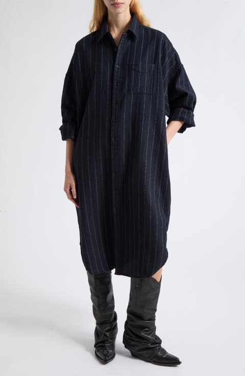 Jumbo Long Sleeve Virgin Wool Shirtdress