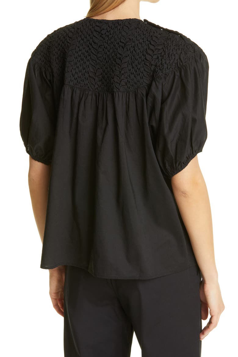 Paz Smocked Blouse, Alternate, color, BLACK