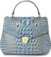 Brahmin Annalise Croc Embossed Leather Satchel
