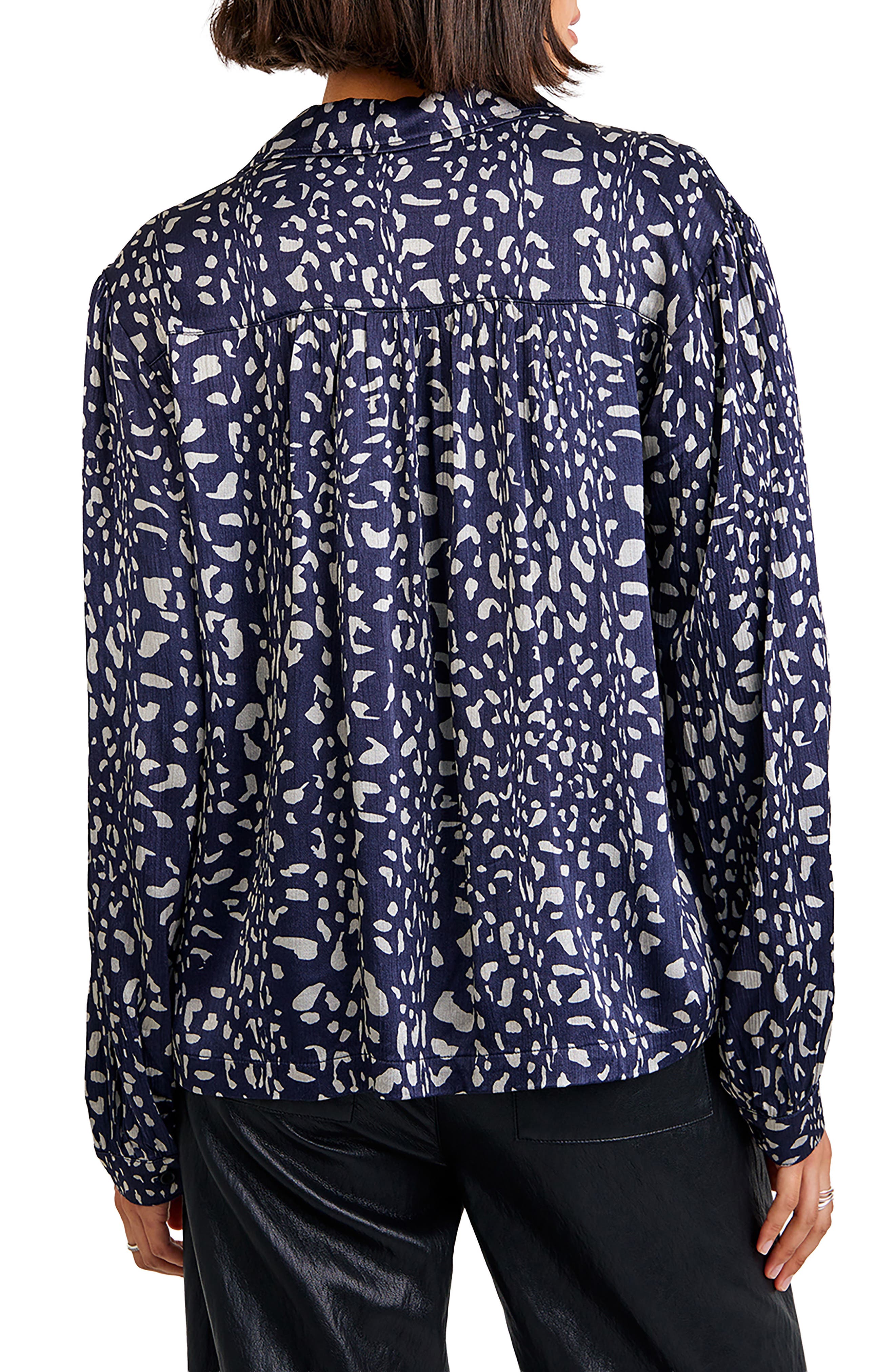 Pebbled Satin Button-Up Shirt - image 2