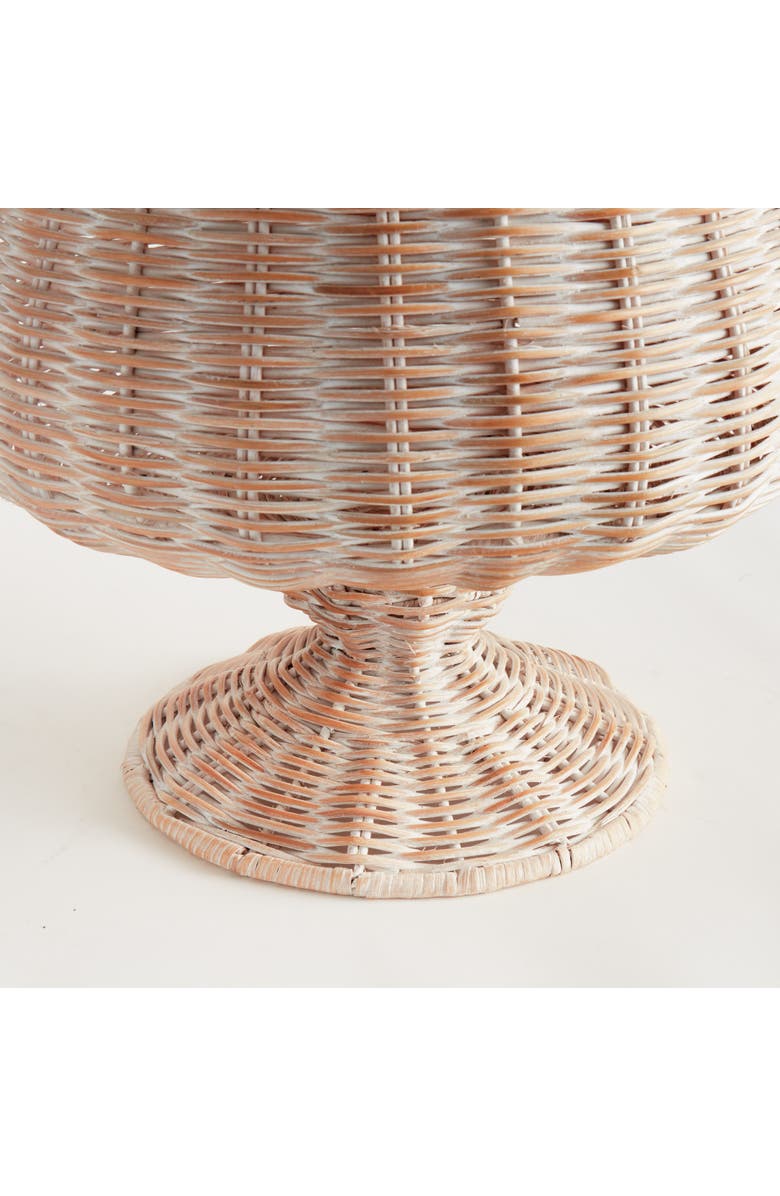 Napa Home & Garden Chesapeake Rattan Footed Urn Wide - Whitewash, Alternate, color, White