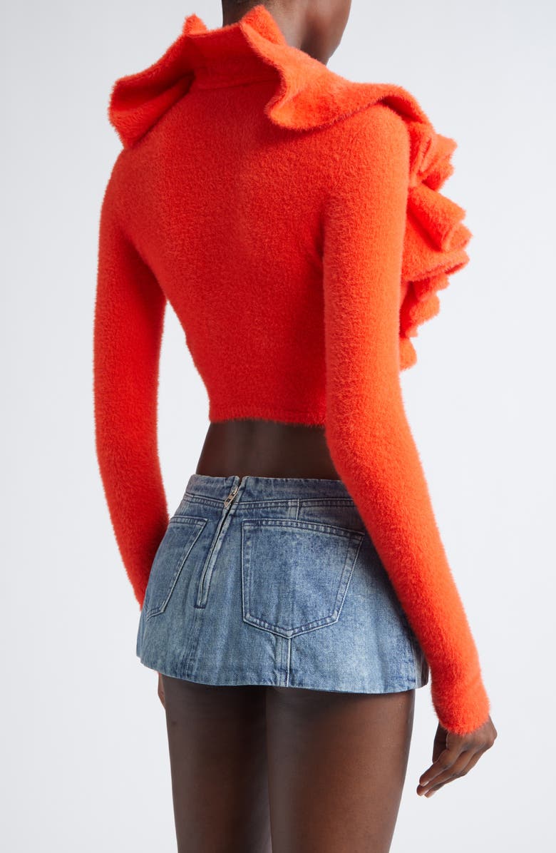 DIESEL<sup>®</sup> M-Inge Ruffle Collar Crop Cardigan, Alternate, color, Fire