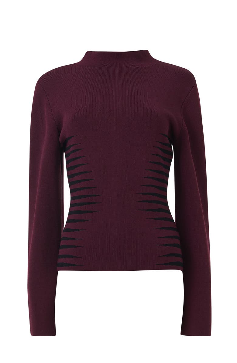 Leem Jacquard Knit Fitted Top, Main, color, Red