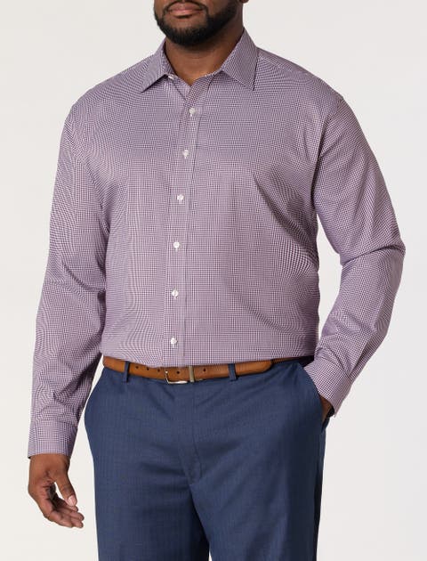 Big & Tall Wrinkle-resistant Grid Patterned Dress Shirt