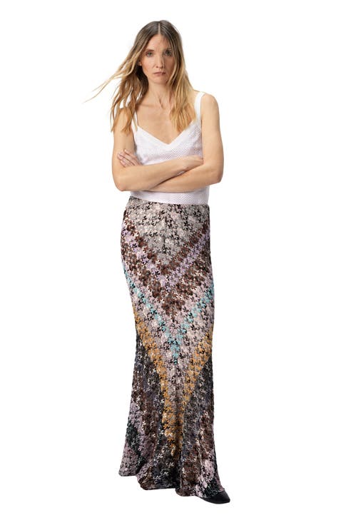 Flared Long Skirt In Lace