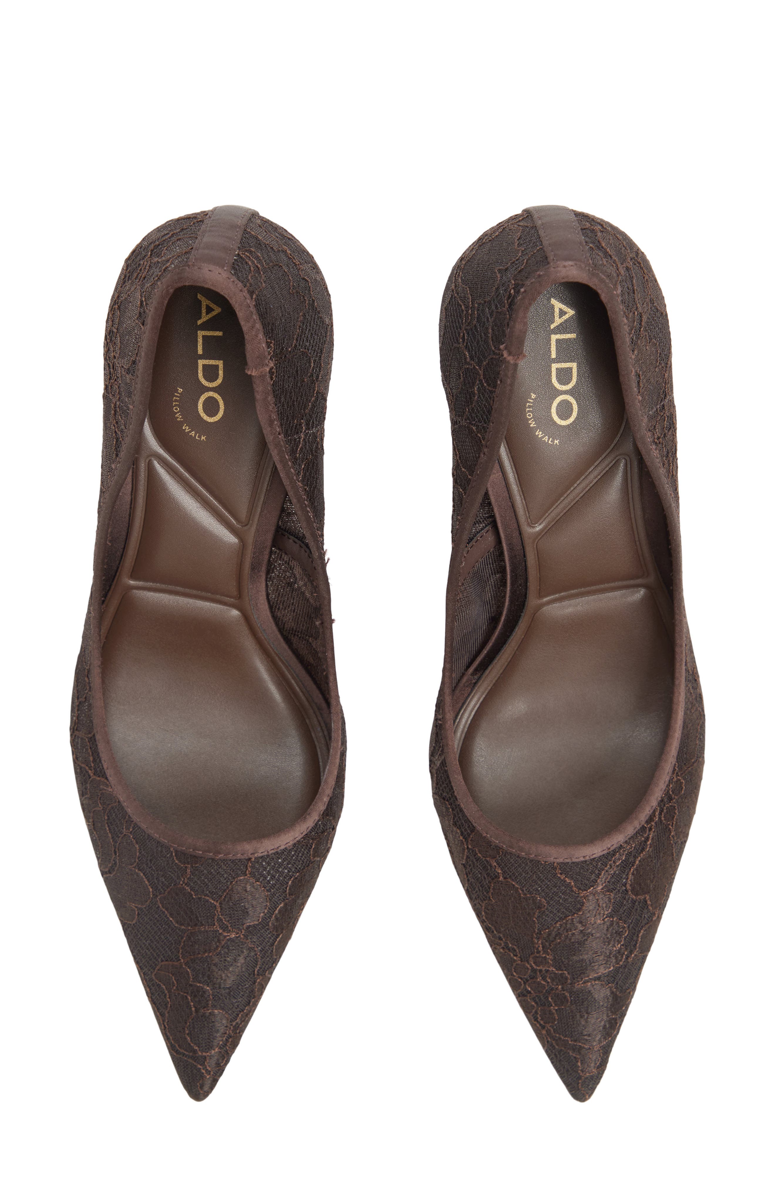 Khylie Lace Pointed Toe Pump, Alternate, color, BROWN PRIMARY/ MULTI