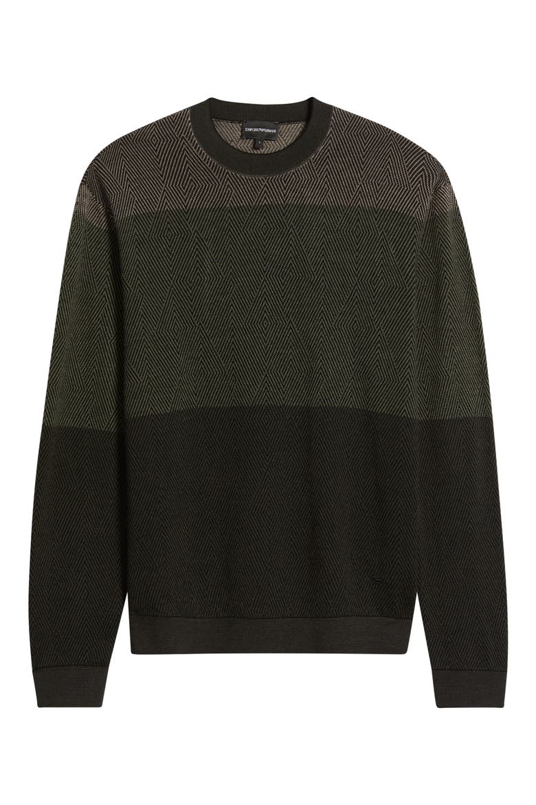 Jacquard Wool Sweater, Alternate, color, SOLID MEDIUM GREEN