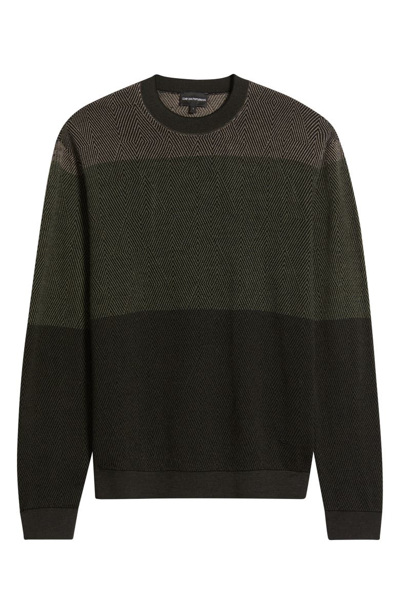 Emporio Armani Jacquard Wool Sweater, Alternate, color, Solid Medium Green
