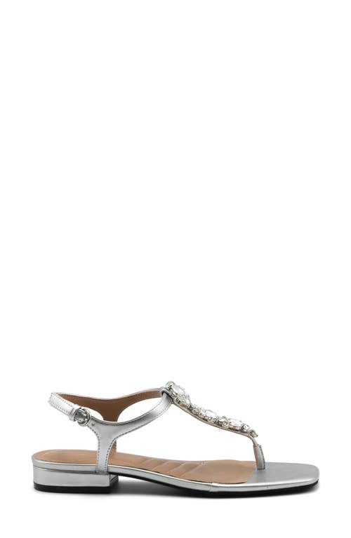Adrienne Vittadini Pian Rhinestone Sandal In Chrome Met